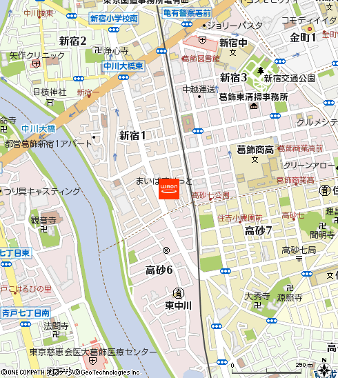 まいばすけっと葛飾新宿1丁目店付近の地図